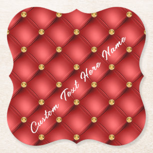 Rood Goud Edelsteen Papier Onderzetter met Aangepa