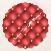 Rood Goud Edelsteen Papier Onderzetter met Aangepa (Voorkant)