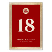 Rood Goud Eenvoudige Cirkel Dubbele Xi Chinese Bru Kaart (Voorkant)