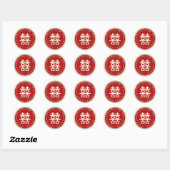 Rood/Goud Eenvoudige Dubbele Geluk Chinees Huwelij Ronde Sticker (Vel)