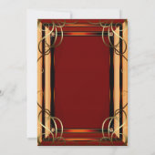 Rood & Goud Elegant Bedrijfsfeest Kaart (Achterkant)