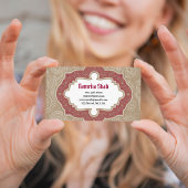 Rood Goud Elegant Damask Modern Paisleys Patroon Visitekaartje