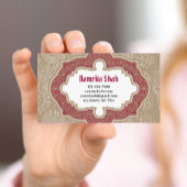 Rood Goud Elegant Damask Modern Paisleys Patroon Visitekaartje