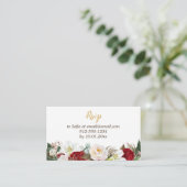 Rood & Goud Elegant Quinceañera RSVP Informatiekaartje (Staand voorkant)