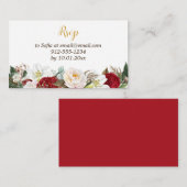 Rood & Goud Elegant Quinceañera RSVP Informatiekaartje (Voorkant / Achterkant)