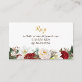 Rood & Goud Elegant Quinceañera RSVP Informatiekaartje (Voorkant)