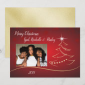 Rood & Goud Elegante Vrolijke Kerstkaart (Voorkant / Achterkant)
