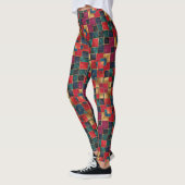 Rood goud en blauwe vierkanten leggings (Links)
