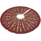 Rood, Goud en Diamanten Glitter Sunburst Kerstboom Rok (Gekanteld)