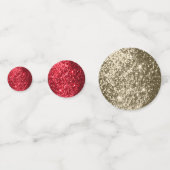 Rood, goud en groen glitter confetti (Achterkanten)