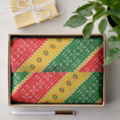 Rood goud en groen modderdoek stampatroon tissuepapier (Geschenk)