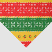 Rood goud en groen modderdoek stampatroon tissuepapier (Detail)