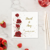 Rood, goud en wit elegante bruiloft servetten (Insitu)