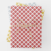 Rood, goud en zilver inpakpapier. inpakpapier vel (In situ)