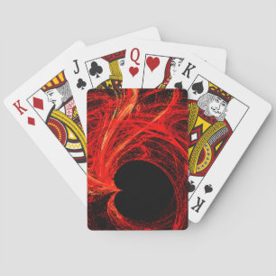 Rood, Goud en Zwart Abstract Hart Pokerkaarten