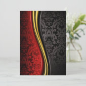 rood goud en zwart barokke uitnodigingskaarten ele kaart (Staand voorkant)