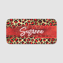 Rood goud en zwarte Folie Lopard-penseelstreken