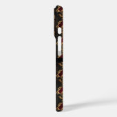 Rood Goud en Zwarte Gotische Damast Case-Mate iPhone Case (Achterkant / Links)