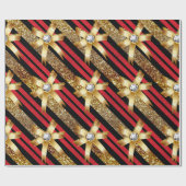 Rood goud en zwarte witte wasberen cadeaupapier (Vlak)