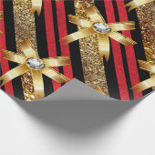 Rood goud en zwarte witte wasberen cadeaupapier (Hoek)