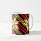 Rood goud en zwarte witte wasberen koffiemok (Voorkant rechts)