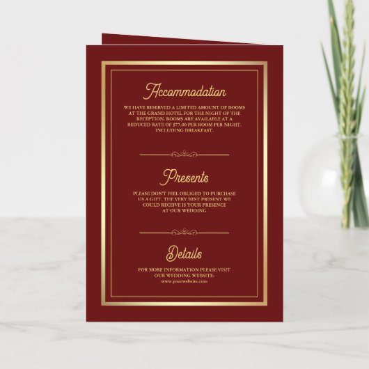 Rood Goud Etnische Olifanten Indiase QR Code Bruil (Achterkant)