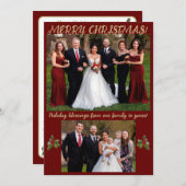 Rood & Goud formeel stijl foto kerstkaart (Voorkant / Achterkant)