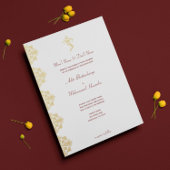 Rood & Goud Ganesha en Mehndi Indiase bruiloft Kaart