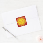 Rood Goud Geel Dubbel Geluk Chinese Bruiloft Vierkante Sticker (Envelop)