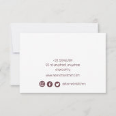 Rood Goud Geel Voedsel Frituurpan Bedankkaart (Achterkant)