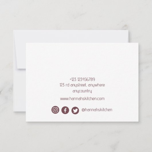 Rood Goud Geel Voedsel Frituurpan Bedankkaart (Achterkant)