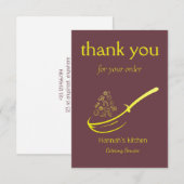 Rood Goud Geel Voedsel Frituurpan Bedankkaart (Voorkant / Achterkant)