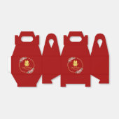 Rood goud geometrische bloemenkrans Chinese bruilo Bedankdoosjes (Uitgevouwen)