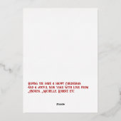 Rood & Goud Geruit Kerstvakantie Foto Folie Feestdagenkaart (Achterkant)