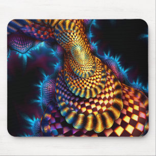 Rood & Goud Geruit Mandelbrot Fractal Muismat