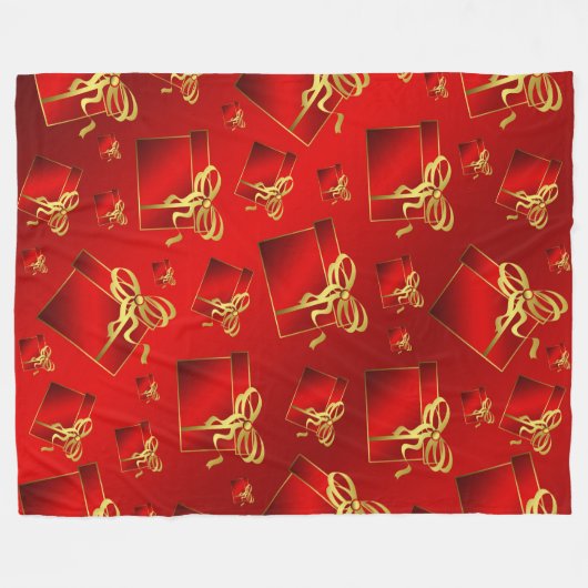 rood, goud, geschenk, Thanksgiving, vakantie, cade Fleece Deken (Voorkant (Horizontaal))