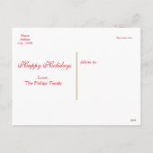 Rood & Goud Gestreept Elegant Sieransichtkaart Feestdagenkaart (Achterkant)