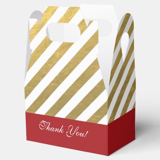 Rood & Goud Gestreepte Kerstmis Partij Favor Dozen Bedankdoosjes (Geopend)