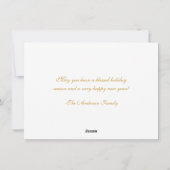 Rood & Goud Gestreepte Kerstmis Vakantie Kaart (Achterkant)