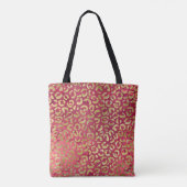 Rood Goud Glam Leopard Tote Bag (Achterkant)