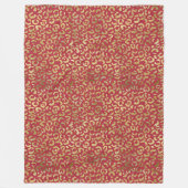 Rood Goud Glam Luipaard Print Fleece Deken (Voorkant)