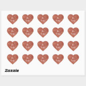 Rood Goud Glam Luipaard Print Hart Sticker (Vel)
