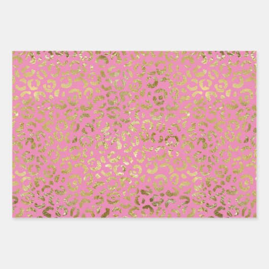 Rood Goud Glam Luipaard Print Inpakpapier Vel (Voorkant 3)