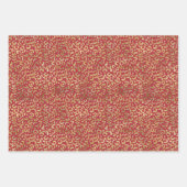 Rood Goud Glam Luipaard Print Inpakpapier Vel (Voorkant 3)