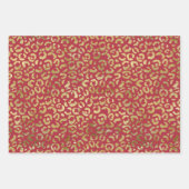 Rood Goud Glam Luipaard Print Inpakpapier Vel (Voorkant)