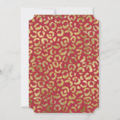 Rood Goud Glam Luipaard Print Kaart (Achterkant)