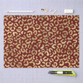 Rood Goud Glam Luipaard Print Tissuepapier (Craft)