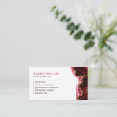 Rood Goud Glitter Agaat Make-up Artist Initiaal Lo Visitekaartje (Staand voorkant)