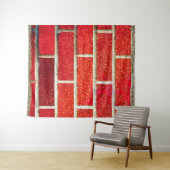 Rood & Goud Glitter Baksteen Kerstvakantie Wandkleed (In Situ (horizontaal))