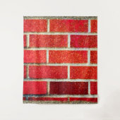 Rood & Goud Glitter Baksteen Kerstvakantie Wandkleed (Voorkant)